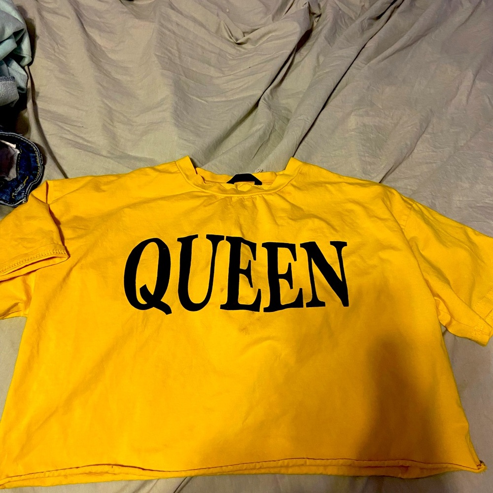 Yellow queen flowy crop top